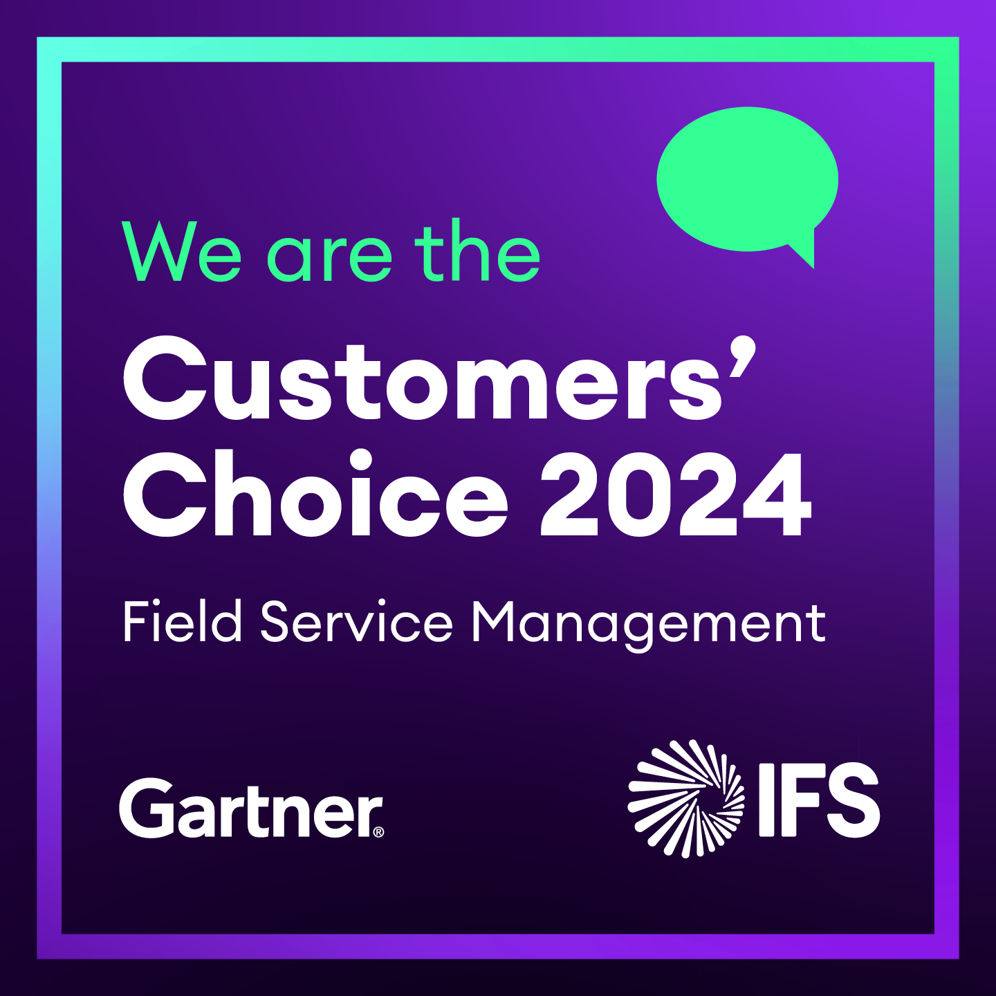 Gartner Peer Insights 2024 IFS as Customers' Choice for Field Service
